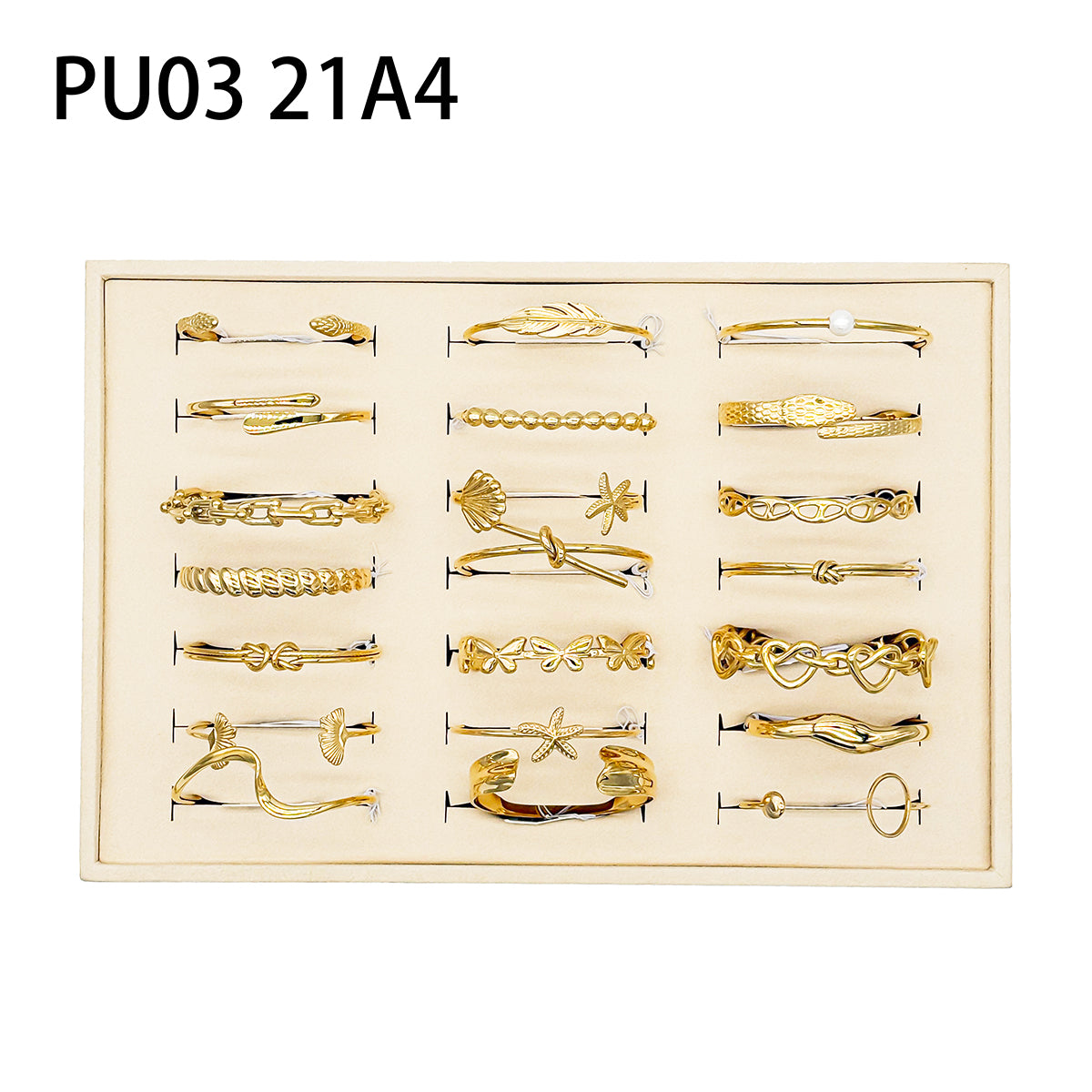 [PU03 21A4] BRAZALETE CON LISO DORADO 21UNDS – Miramira Jewelry